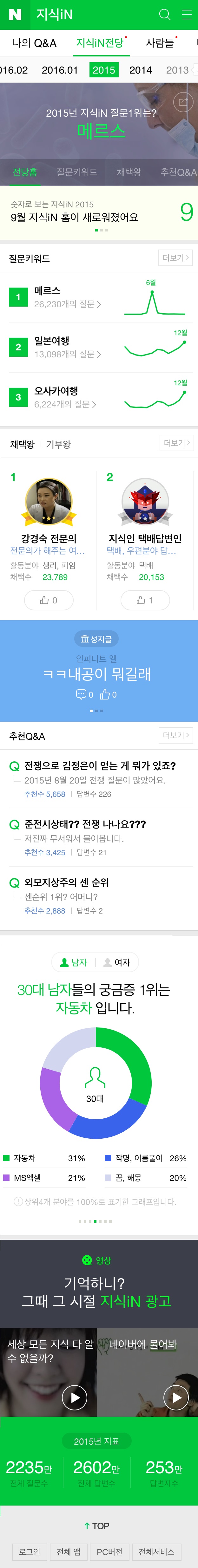 지식인 모바일 화면