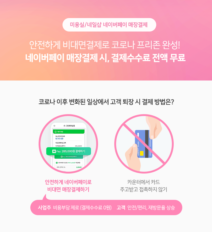 미용실·네일샵에서도 언택트 … 결제수수료 부담없이, 안전하게 '네이버페이 매장결제' 하세요