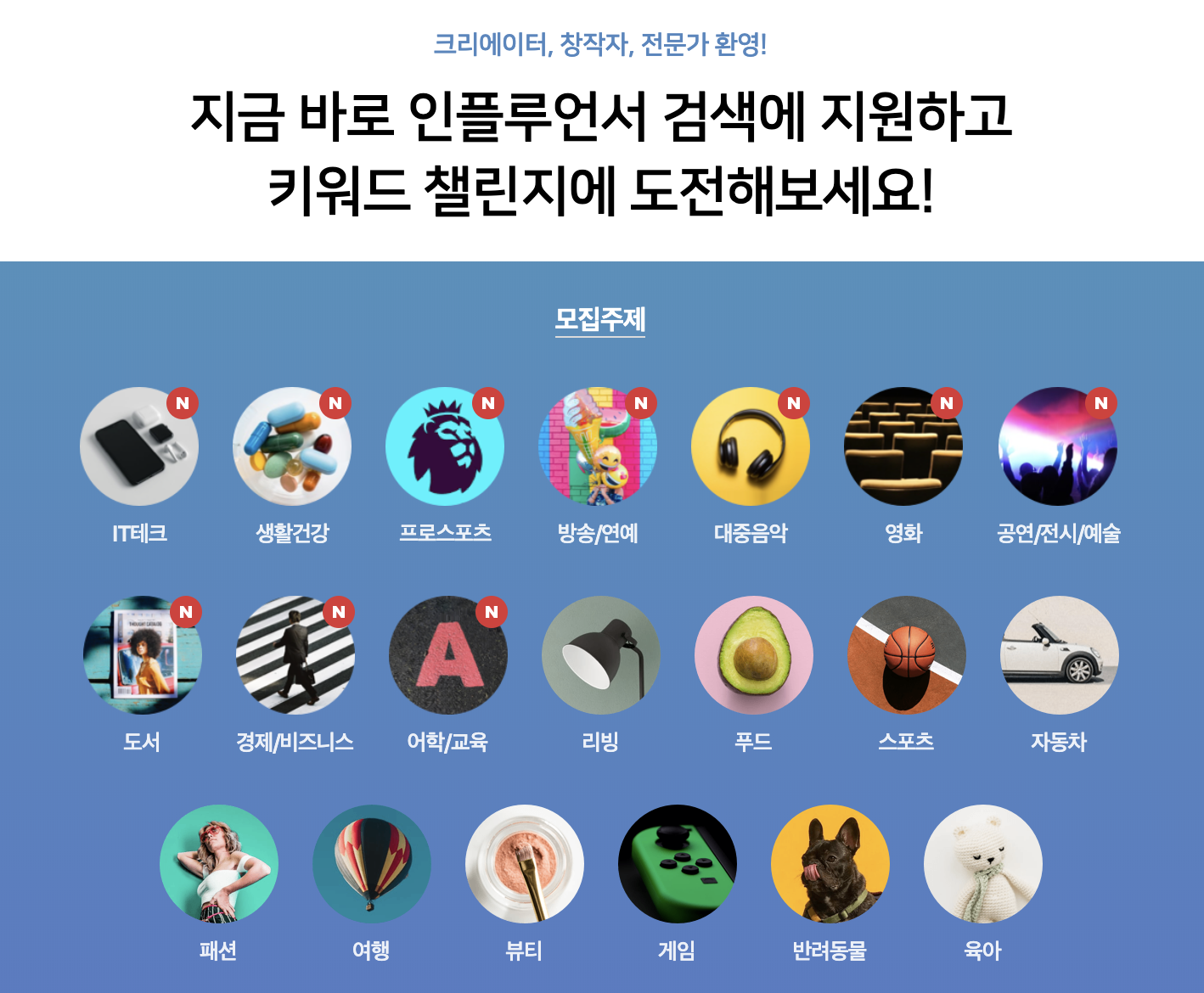 네이버 인플루언서 검색, 창작자 참여 활발… 참여 카테고리10개 추가 확대