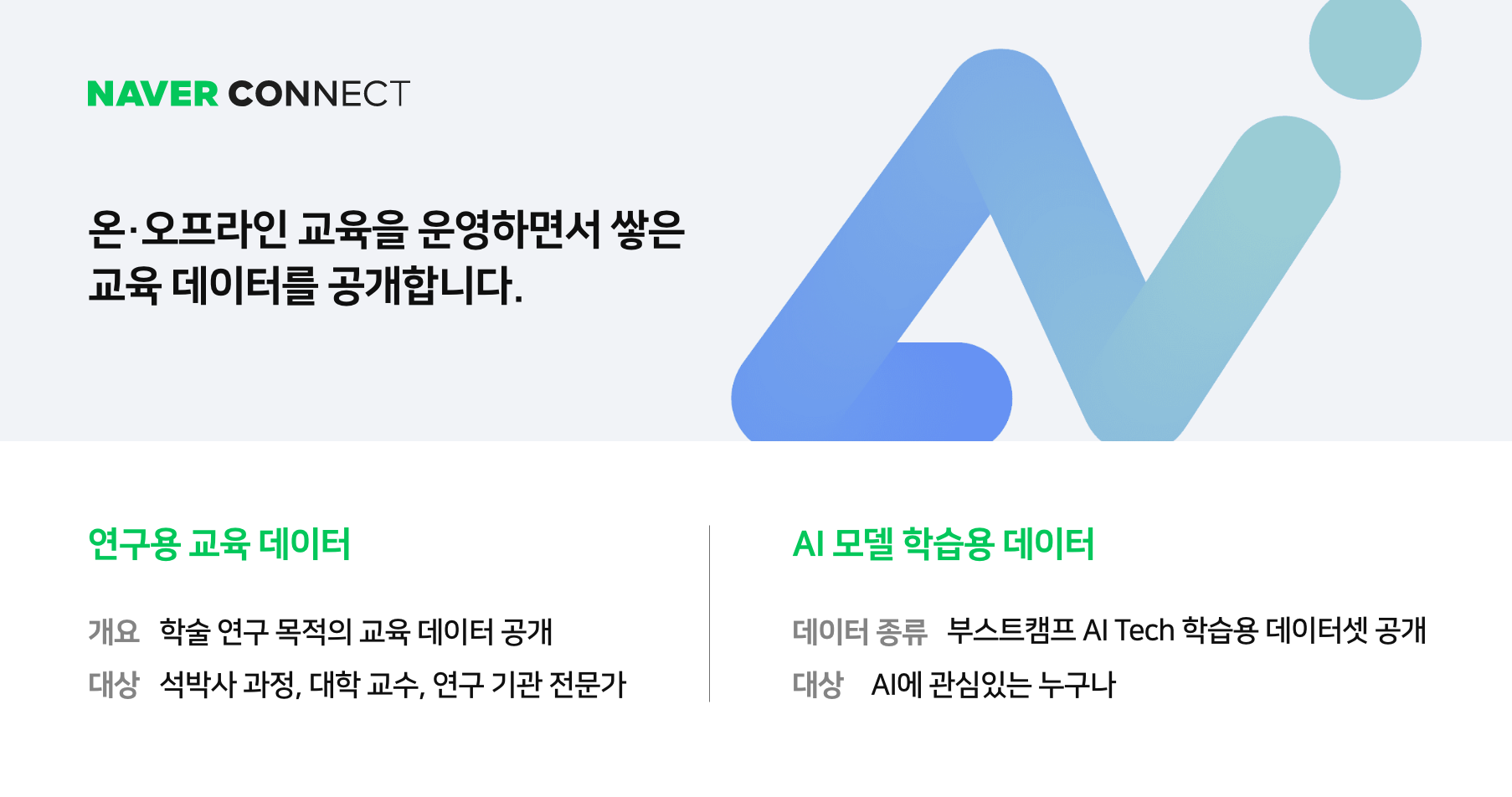 네이버 커넥트재단, 교육 플랫폼 운영하며 쌓은 데이터 공개해 데이터 생태계 선순환 앞장선다